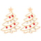 Simple Christmas Tree Earrings with Colored Zircon, Creative Fashion Jewelry Gift for Women