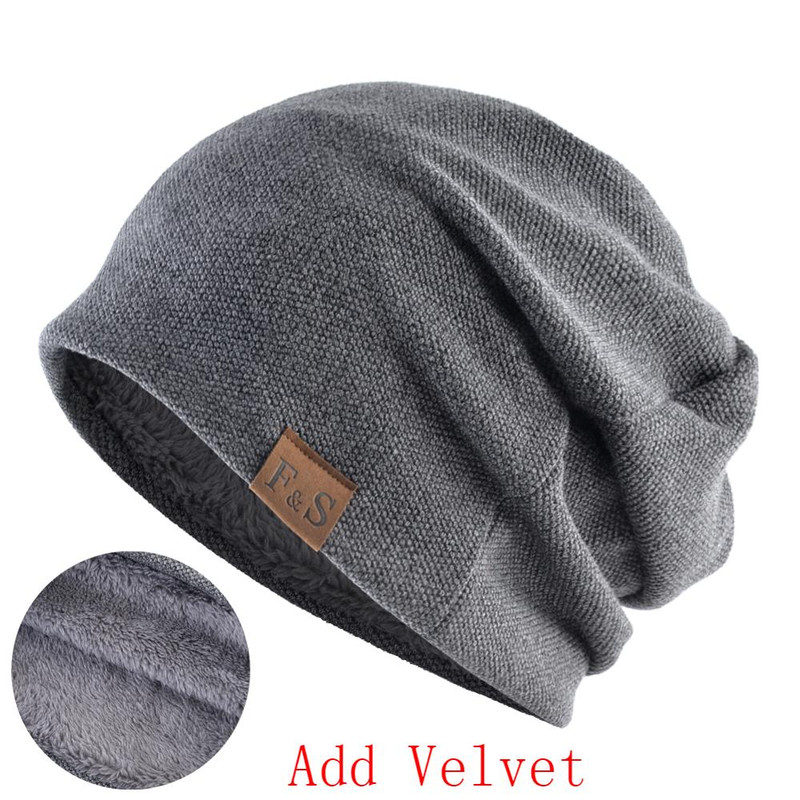 Winter Knitted Skullies Beanies Velvet Soft Turban Hats Fashion Bonnet Hat For Men And Women Hip Hop Beanie