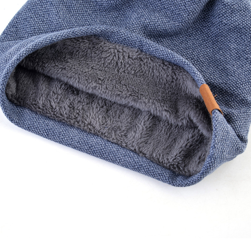 Winter Knitted Skullies Beanies Velvet Soft Turban Hats Fashion Bonnet Hat For Men And Women Hip Hop Beanie