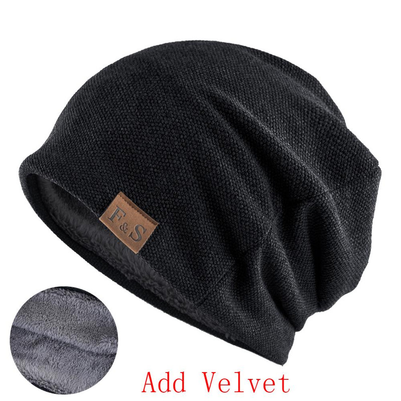 Winter Knitted Skullies Beanies Velvet Soft Turban Hats Fashion Bonnet Hat For Men And Women Hip Hop Beanie