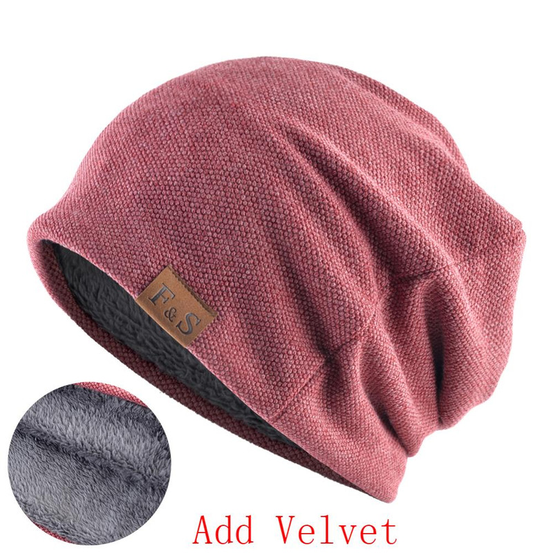 Winter Knitted Skullies Beanies Velvet Soft Turban Hats Fashion Bonnet Hat For Men And Women Hip Hop Beanie