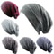 Winter Warm Cotton Striped Hat Scarf Beanies for Men and Women Loose Knit Gorro Headdress