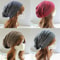 Winter Warm Cotton Striped Hat Scarf Beanies for Men and Women Loose Knit Gorro Headdress