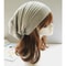 Winter Warm Cotton Striped Hat Scarf Beanies for Men and Women Loose Knit Gorro Headdress