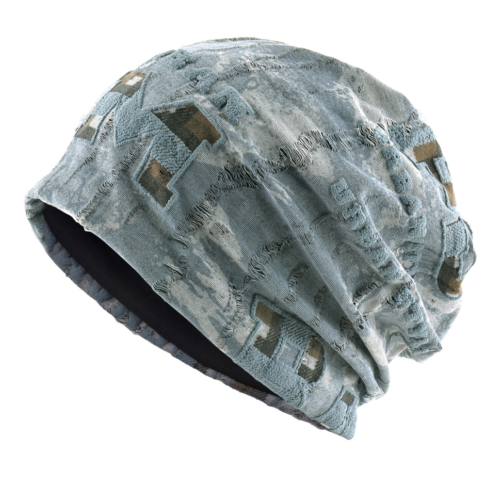 Foam Letter Printing Hats Men Vintage Distressed Tie-dye Beanie Women Skullies Beanies Winter Warm Spring Fall Hats