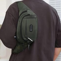 waterproof sports mobile phone bag, large-capacity men waist bag, casual oxford anti-theft chest bag for outdoor travel