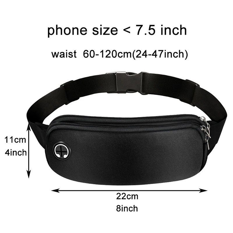 Waterproof Running Waist Bag for Men and Women, Adjustable Fitness Sports Mobile Phone Bag for Marathon Cycling