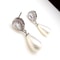 Fashionable Huitan Water Drop Simulated Pearl Dangle Earrings, Luxury Lady's Wedding Jewelry