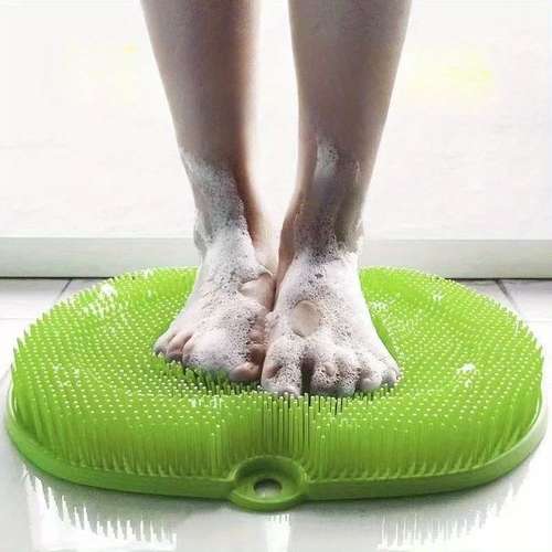 Silicone Bath Brush, Wall-Mounted Non-Slip Back and Foot Scrubber for Lazy People