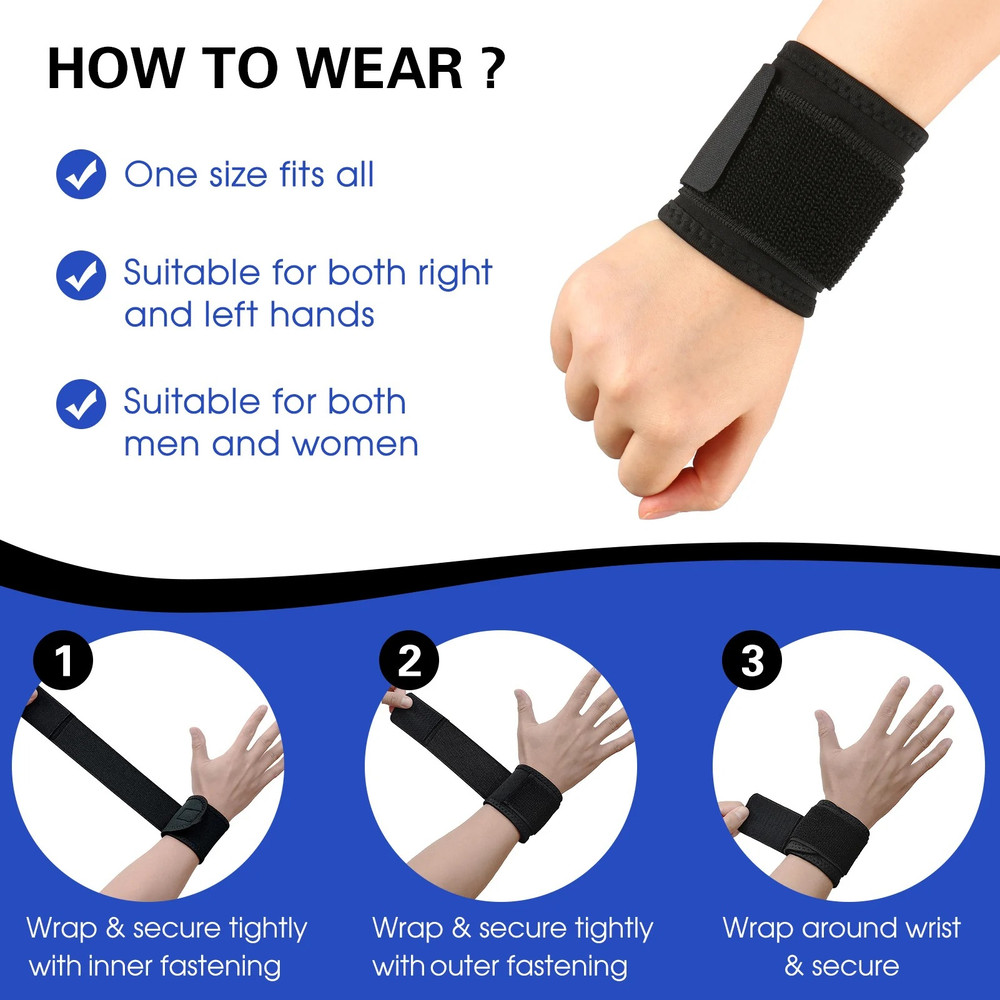 Wrist Stabilizer Brace With Adjustable Bandages Office Pain Relief LeftRight Hand Support Wraps 4