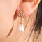 Pearls Bridal Earrings Fashion Geometric Zircon Teardrop Jewelry Silver Gold Color Accessories For 2