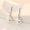 Luxury Crystal Zircon Pearl Earrings in Fine Sterling Silver for Women Engagement Wedding Jewelry Gift