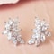 Huitan Chic Leaf Stud Earrings Delicate Accessories with Marquise Cubic Zirconia for Wedding Party Jewelry