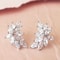 Huitan Chic Leaf Stud Earrings Delicate Accessories with Marquise Cubic Zirconia for Wedding Party Jewelry