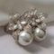 Women Luxury Inlaid Sparkling Stone Earrings Gorgeous Flower Imitation Pearl Fashion Wedding Jewelr 0