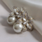 Women Luxury Inlaid Sparkling Stone Earrings Gorgeous Flower Imitation Pearl Fashion Wedding Jewelr 2