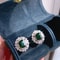 Delicate Design Jewelry, Huitan Luxury Lady Green Zirconia Ear Stud Earrings for Anniversary Party