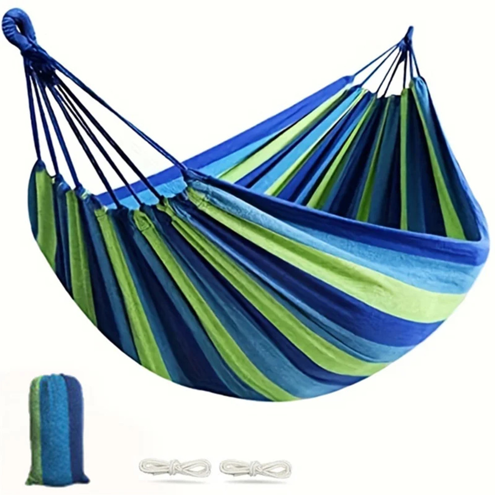 Thick Canvas Outdoor Portable Swing Hammock For Camping Lounging Sleeping 6