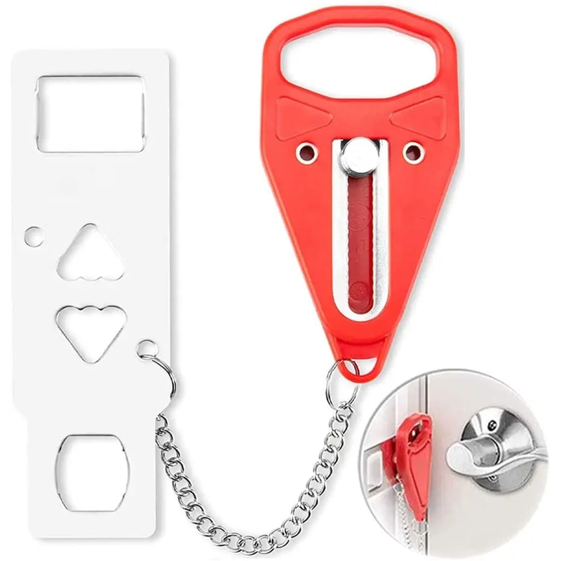 Portable Travel Safety Door Lock, Universal Sleep Security Lock for Travelers and Families
