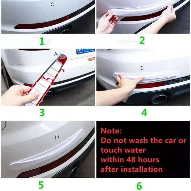 2pcs Universal AntiCollision Protector Stickers Car Front And Rear Corner Bumper Guard Antiscratch 5