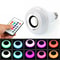 Color Changing LED Bluetooth Speaker Lamp, Smart Light Bulb with Remote Control for Mood Lighting