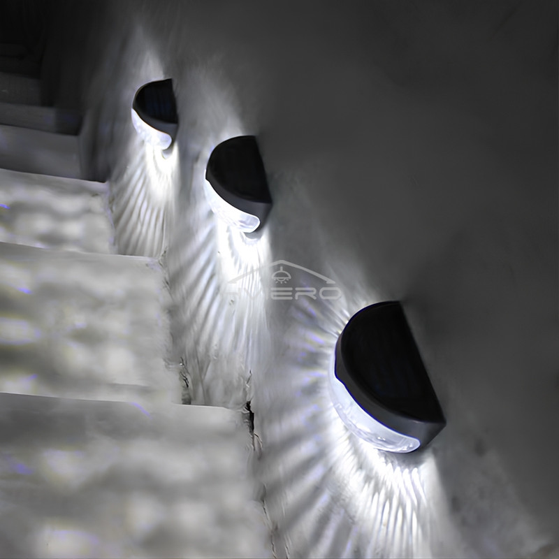 Outdoor LED Solar Fence Lamp Waterproof Wall Lights Warm White Path Lighting For Fence And Terrace 2