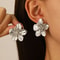 Gold Color Stainless Steel Flower Stud Earrings for Women, Vintage Metal Earrings for Girls, Trendy Daily Wear Jewelry