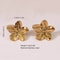 Gold Color Stainless Steel Flower Stud Earrings for Women, Vintage Metal Earrings for Girls, Trendy Daily Wear Jewelry