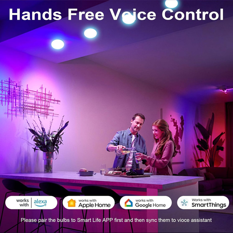 WiFi Smart Light Bulb Color Changing Dimmable Alexa And Google Home Compatible Music Sync 2