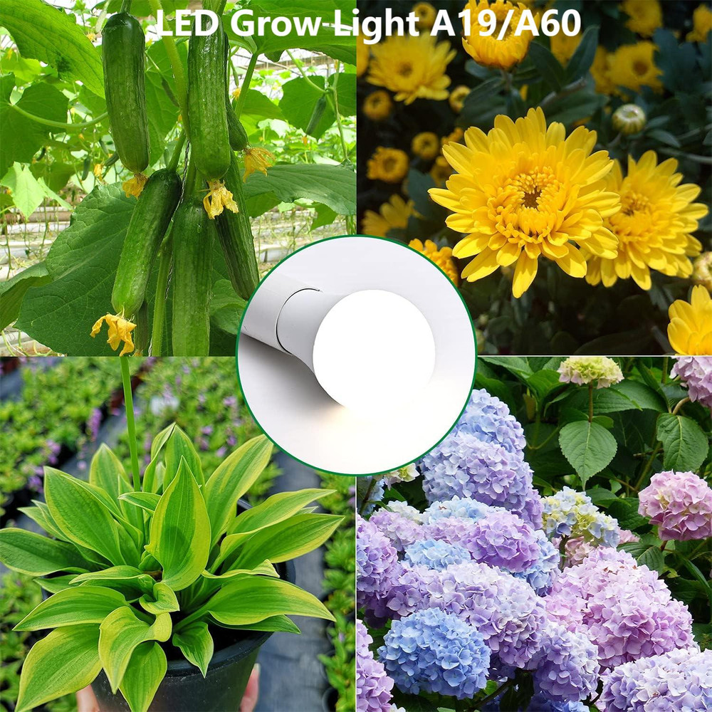 Full Spectrum Grow Light Bulb, LED Grow Lamp, Plant Light Bulbs Base