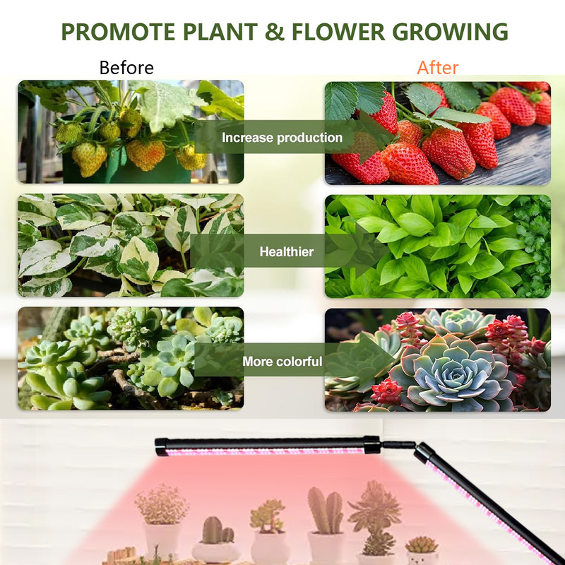 Indoor Plant Growth Lamp, Full Spectrum Seed Lamp with Timer and Three Color Dimmable Floor Lamp