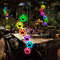 Outdoor Colorful Garden Lights 1 Set Of Vibrant Paw Print Solar Wind Chime Lights Easy Install Brig 1