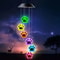 Outdoor Colorful Garden Lights 1 Set Of Vibrant Paw Print Solar Wind Chime Lights Easy Install Brig 5