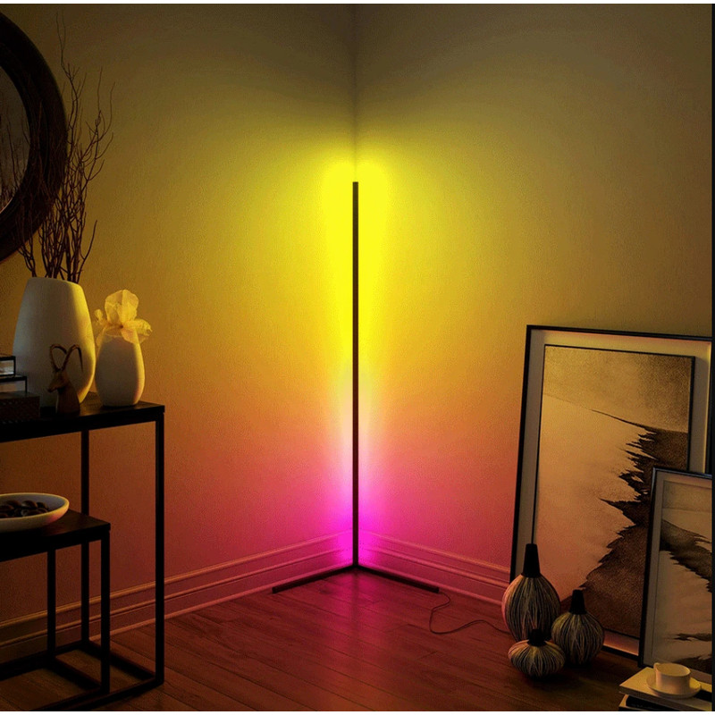 RGB Smart Floor Lamp, Color Changing Scandinavian Style Dimmable Corner Lamp, Bedroom Ambient Lighting, Soft Lighting
