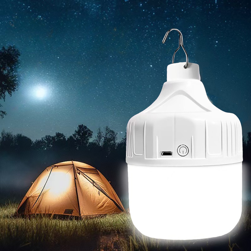Rechargeable LED Flashlight Outdoor, Super Bright LED Camping Light, Portable Lantern with Hook and Lighting Modes