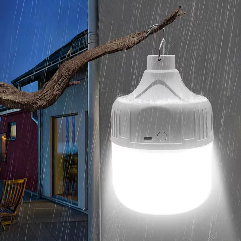 Rechargeable LED Flashlight Outdoor, Super Bright LED Camping Light, Portable Lantern with Hook and Lighting Modes