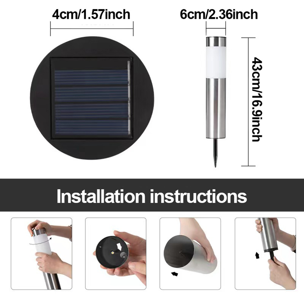 Waterproof Solar Pathway Lights, Outdoor Driveway Landscape, Auto On/Off Lights for Yard Lawn
