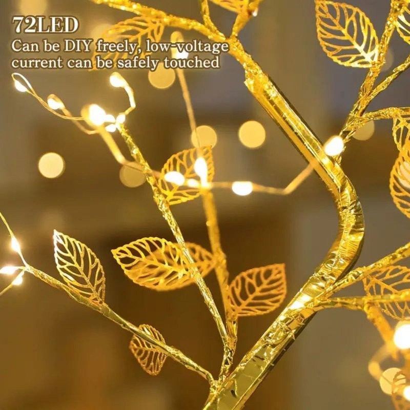 With Golden Leaf Touch Tree Light Night Light Battery Box USB Christmas Decorative Light 2