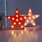 Red LED Pentagram Neon Light - Battery-Powered Star Wall Accent for Events & Girls Bedrooms