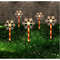 Red Tube LED Solar Pentagram , Outdoor Waterproof Lawn Light, Snowflake Christmas Tree Bell Courtyard Decoration