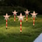 Red Tube LED Solar Pentagram , Outdoor Waterproof Lawn Light, Snowflake Christmas Tree Bell Courtyard Decoration