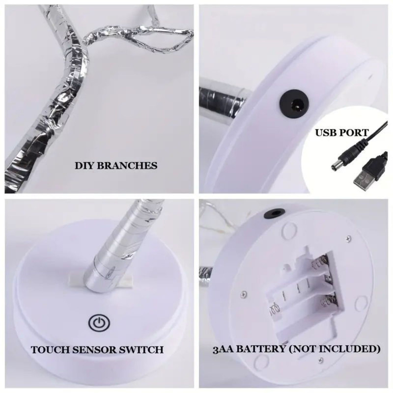 USB Battery Operated Starry Copper String Lights LED Warm White Tree Lights Indoor Outdoor Ramadan 2