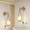 LED Wall Lamps with Bulb, Black Copper Indoor LED Wall Lights, With Plug Switch for Bedroom, Wall Sconce Decor