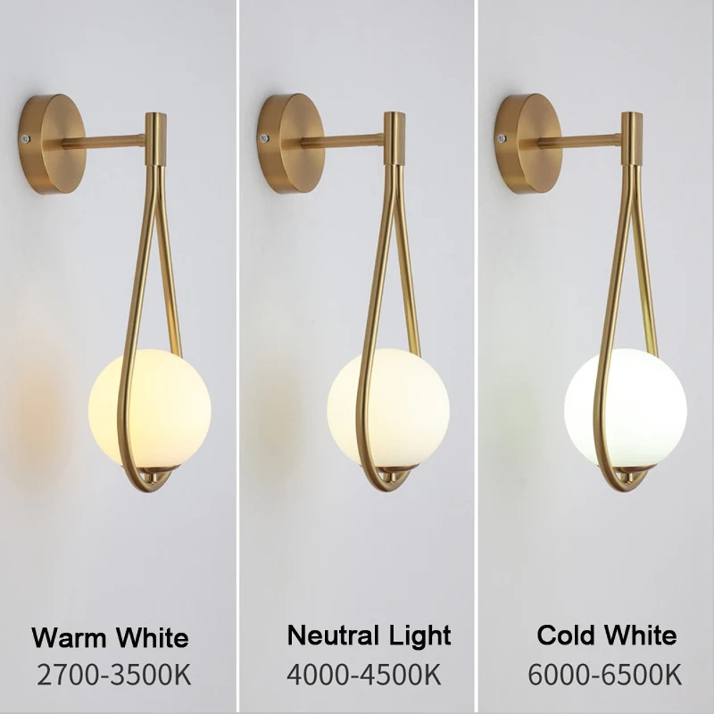 LED Wall Lamps with Bulb, Black Copper Indoor LED Wall Lights, With Plug Switch for Bedroom, Wall Sconce Decor