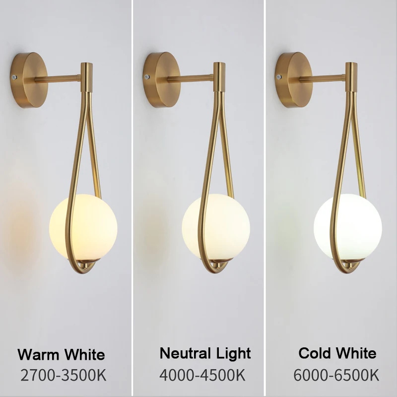 LED Wall Lamps with Bulb, Black Copper Indoor LED Wall Lights, With Plug Switch for Bedroom, Wall Sconce Decor