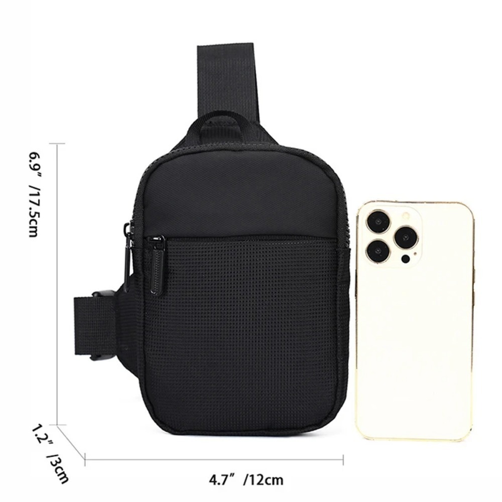 Casual Sling Shoulder Crossbody Pack Nylon Waterproof Travel Phone Bags Mini Chest Bag For Men Wome 4