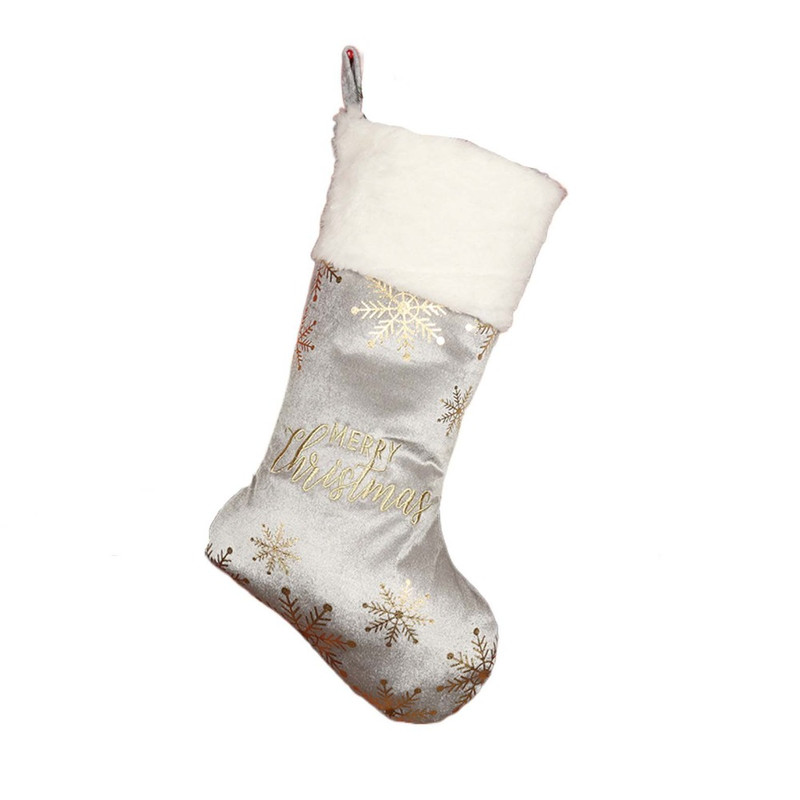 Snowflake Pattern Christmas Stocking Embroidered Personalized Christmas Sock Red Green Navidad Larg 7