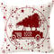 Car With Tree Deer Happy Winter Linen Pillowcase Cushion Sofa Living Room Merry Christmas Snowflake 1
