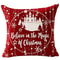 Car With Tree Deer Happy Winter Linen Pillowcase Cushion Sofa Living Room Merry Christmas Snowflake 3