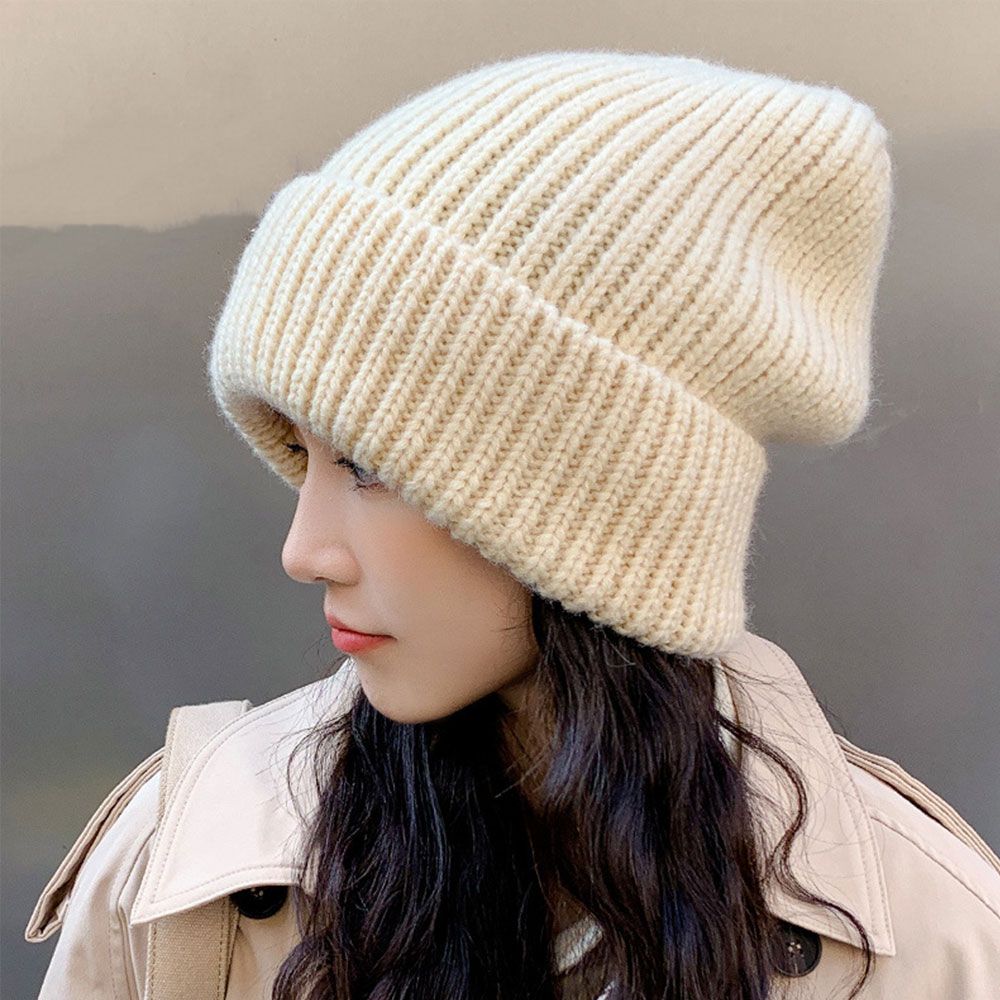 Caps Men Hats Solid Color Hip Hop Unisex Female Beanies Winter Warm Hats For Women Casual Stacking 5